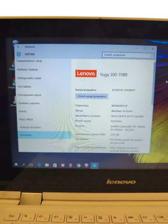 LAPTOP LENOVO YOGA 300-11IBR 2/32GB