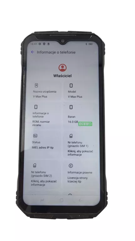 TELEFON DOOGEE V MAX PLUS 5G 16+20/512 GB CZARNY