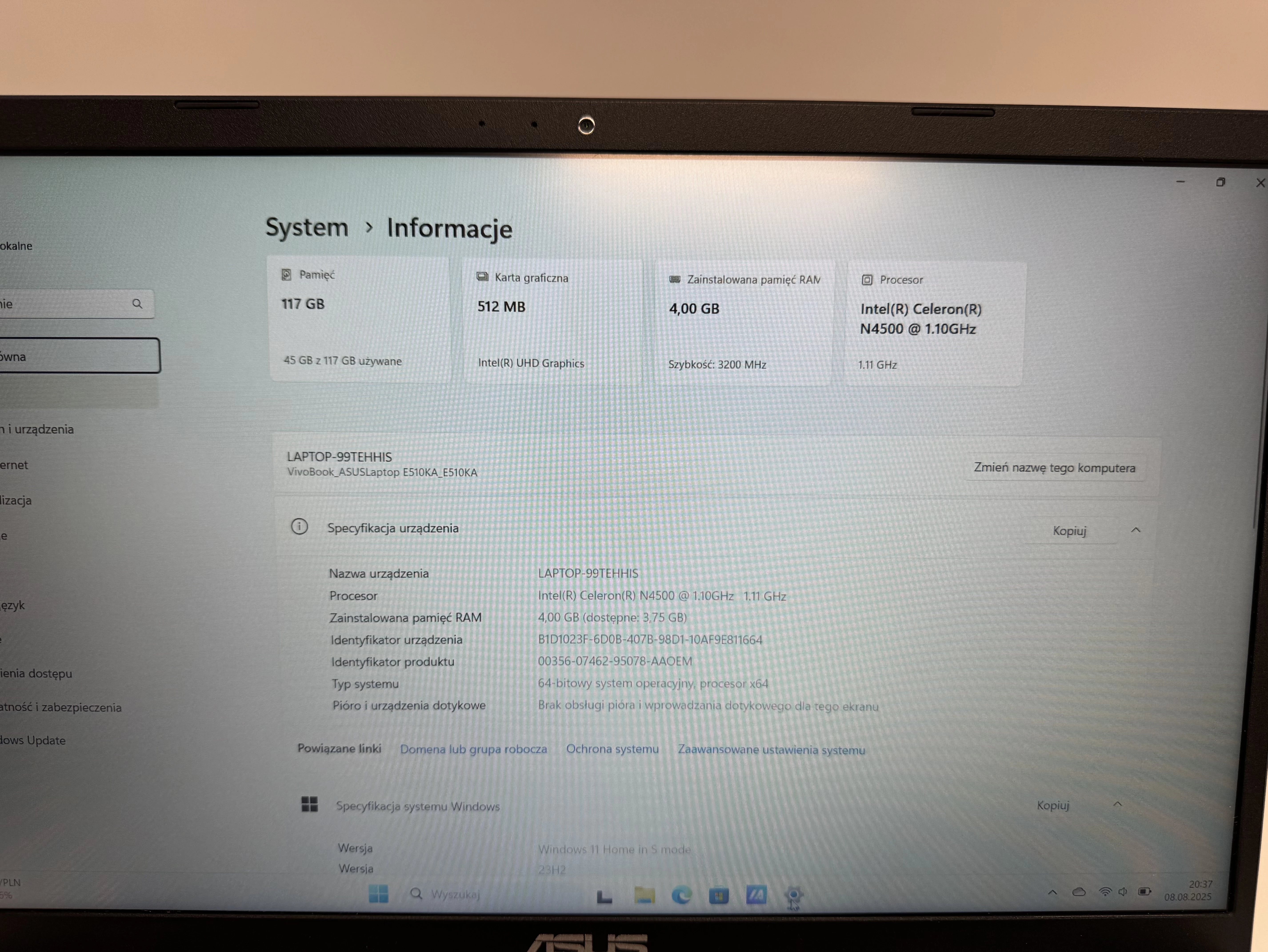 laptop-asus-e510-4128gb-zasilacz-ean-gtin-4711387362303