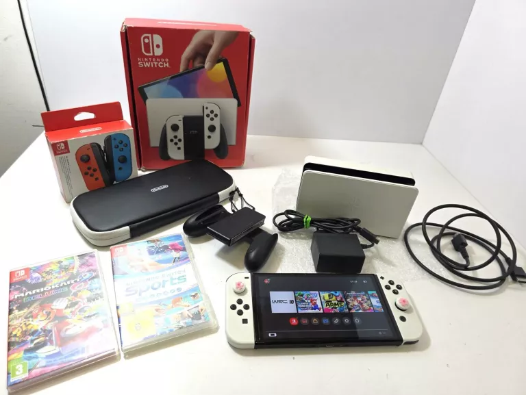 KONSOLA NINTENDO SWITCH OLED + 2 GRY ETUI DODATKOWE PADY + WGRANE GRY WRC