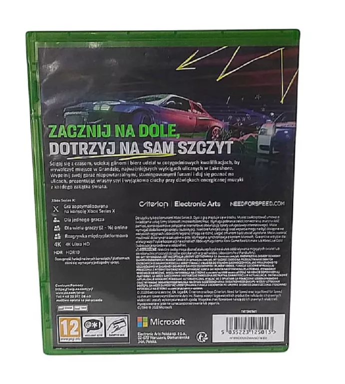 GRA XBOX SERIES X NFS UNBOUND