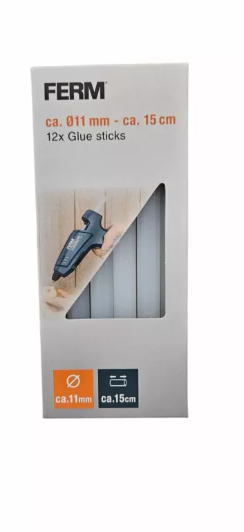 KLEJ W SZTYFCIE NA GORĄCO 11MM WKŁAD DO PISTOLETU BEZBARWNY 15CM FERM 12SZ