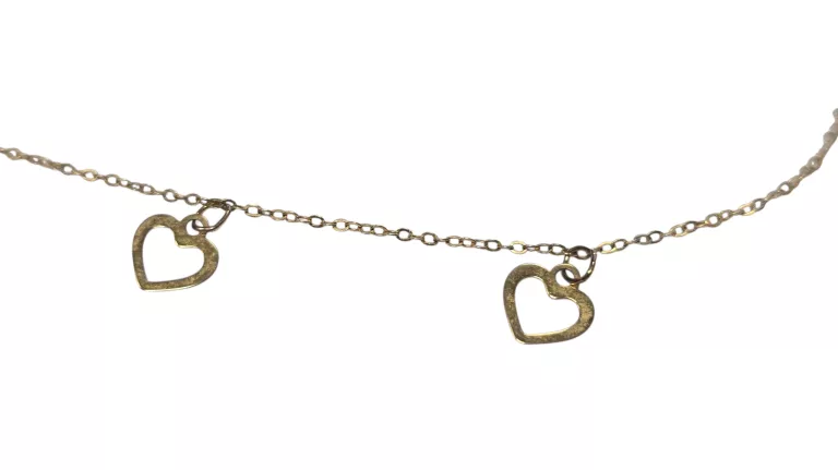 ZŁOTY ŁAŃCUSZEK 585 14K SERCA 45CM 1,13G