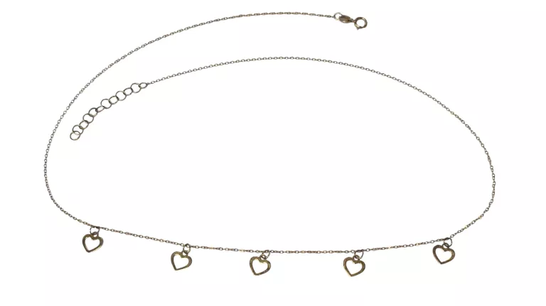ZŁOTY ŁAŃCUSZEK 585 14K SERCA 45CM 1,13G