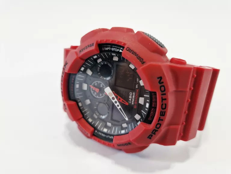 ZEGAREK SPORTOWY MĘSKI CASIO G-SHOCK GA-100H CZERWONY | PUDEŁKO