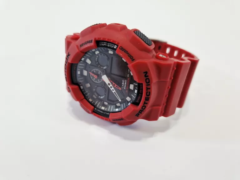 ZEGAREK SPORTOWY MĘSKI CASIO G-SHOCK GA-100H CZERWONY | PUDEŁKO