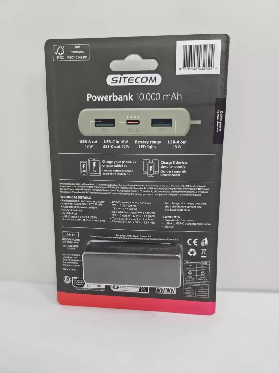 POWERBANK SITECOM 10,000MAH
