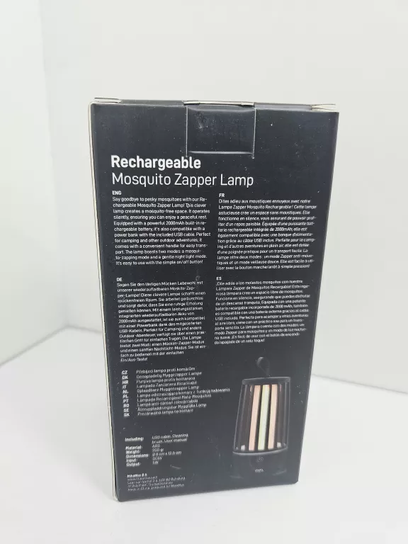 LAMPA OWADOBÓJCZA ZEWNĘTRZNA LAMPA NA KOMARY MUCHY UV NA BATERIE 2000MA