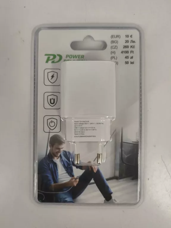 ŁADOWARKA SIECIOWA USB TYP C USB-C PD POWER DELIVERY 25W EU51 GAN BIAŁA