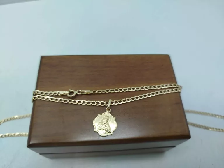 ZŁOTY ŁĄŃCUSZEK Z ZAWIESZKĄ 585/3.77 DL 57 CM