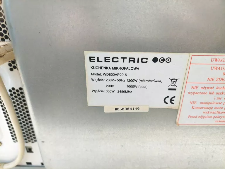 KUCHENKA MIKROFALOWA ELETRIC WD800AP20-6