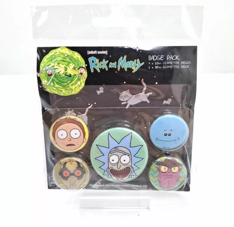 RICK AND MORTY HEADS GŁOWY 5 PRZYPINEK Z SERIALU