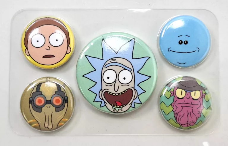 RICK AND MORTY HEADS GŁOWY 5 PRZYPINEK Z SERIALU