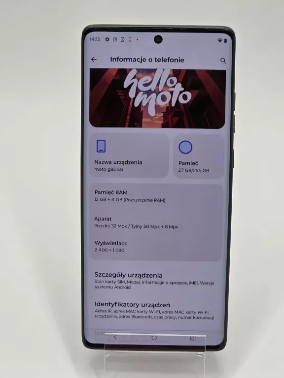 TELEFON MOTOROLA MOTO G85 5G 12/256GB CZARNY