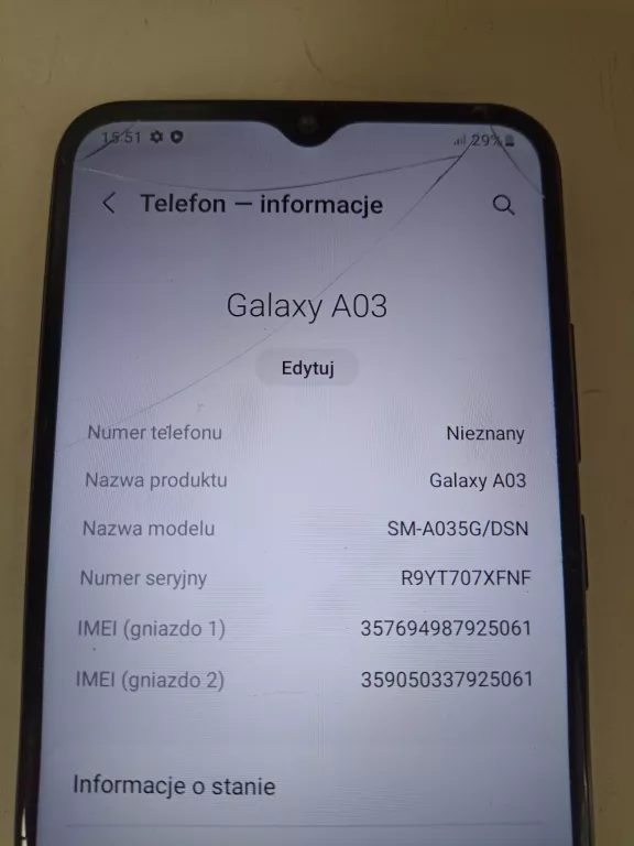 TELEFON SAMSUNG GALAXY A03 ZBITY