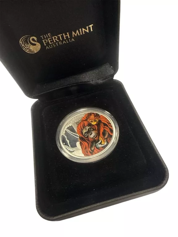 SREBRNA MONETA PERTH MINT ORANGUTAN (MOTHER`S LOVE)