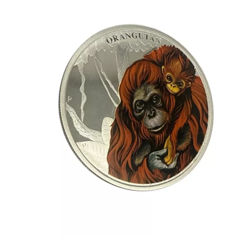 SREBRNA MONETA PERTH MINT ORANGUTAN (MOTHER`S LOVE)