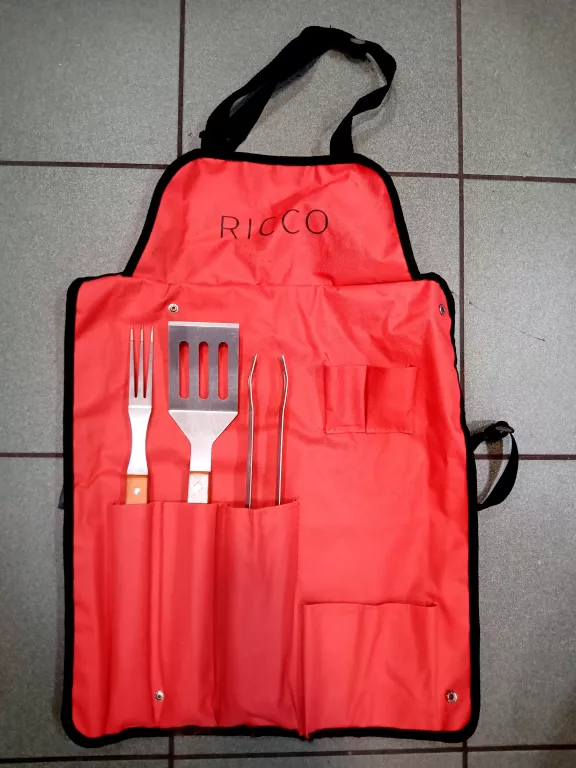 SZTUĆCE DO GRILLA RICCO Z FARTUSZKIEM