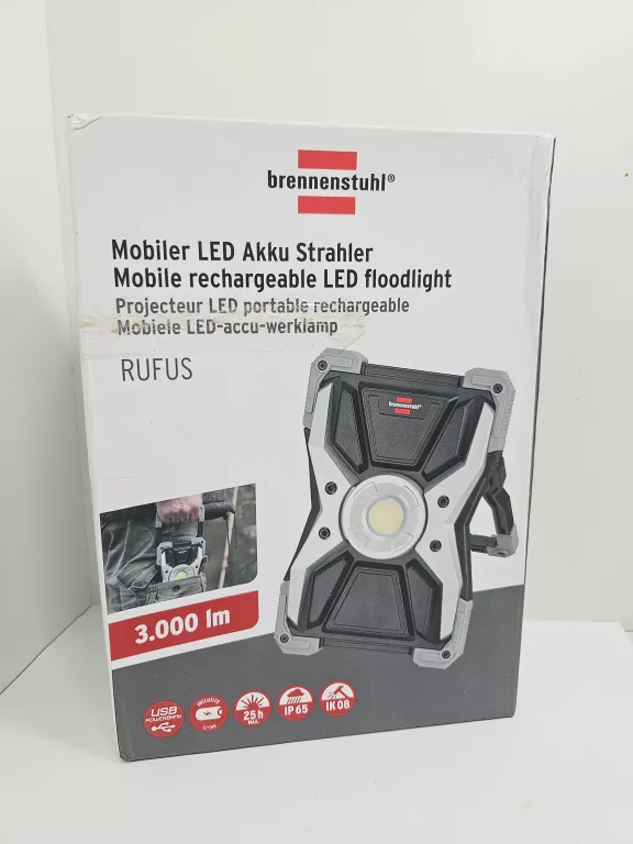 REFLEKTOR AKUMULATOROWY BUDOWLANY MOBILNY LED RUFUS 3000 MA, 3000LM, IP65