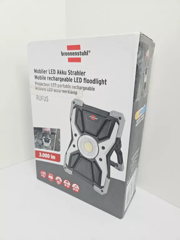 REFLEKTOR AKUMULATOROWY BUDOWLANY MOBILNY LED RUFUS 3000 MA, 3000LM, IP65