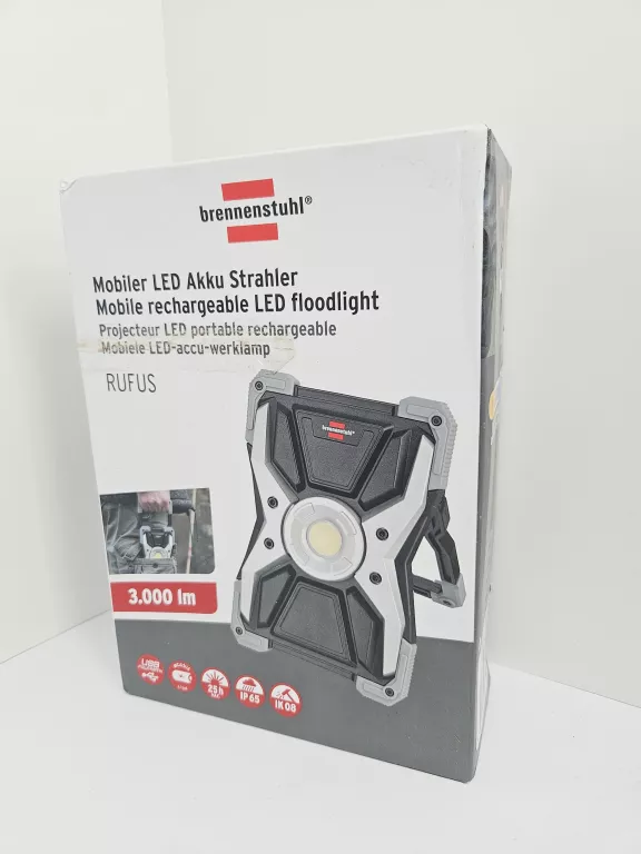 REFLEKTOR AKUMULATOROWY BUDOWLANY MOBILNY LED RUFUS 3000 MA, 3000LM, IP65