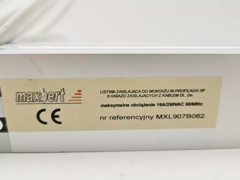 LISTWA ZASILAJĄCA 19” Z GNIAZDAMI MAXBERT MXL907B082 8SZT
