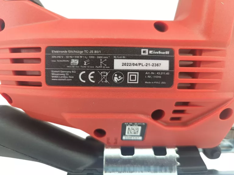 WYRZYNARKA EINHELL TC-JS 80 KOMPLET