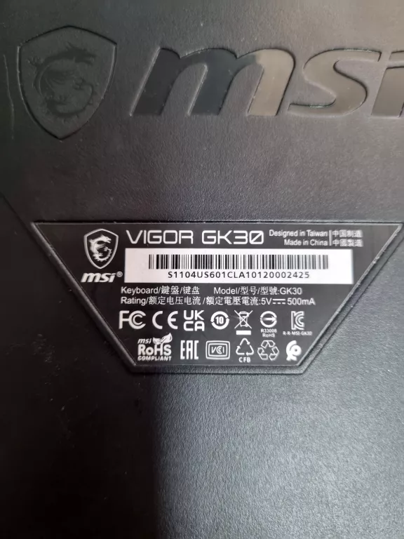 KLAWIATURA MSI VIGOR GK30
