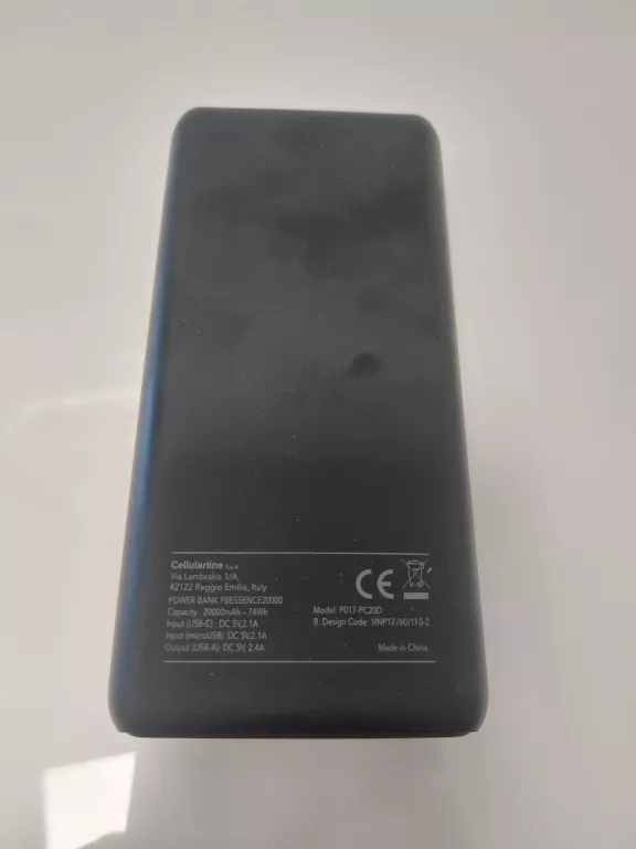 POWERBANK 20000MAH CELLULARLINE SOLO