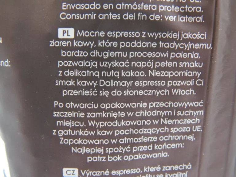 KAWA ZIARNISTA MIESZANA DALLMAYR ESPRESSO D`ORO 1000 G