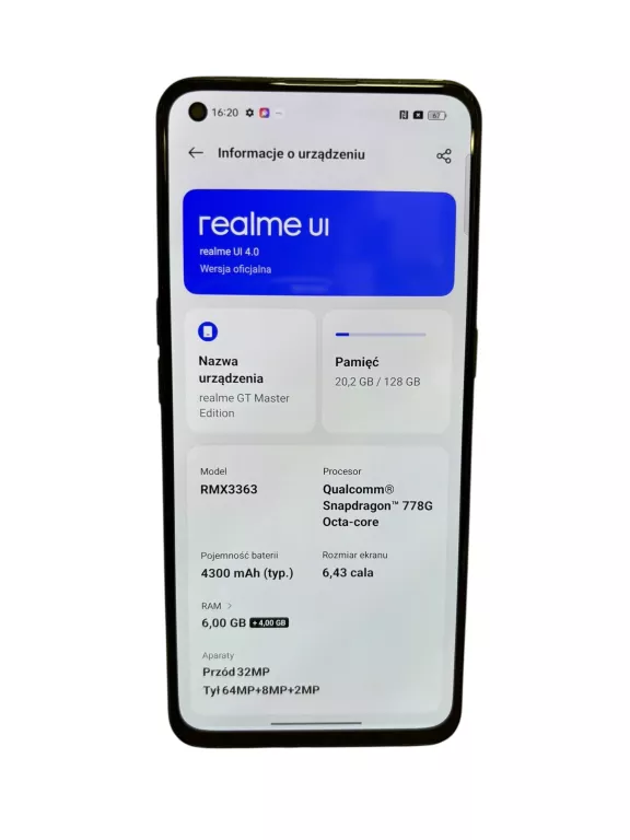 TELEFON REALME GT MASTER EDITION 6/128 GB