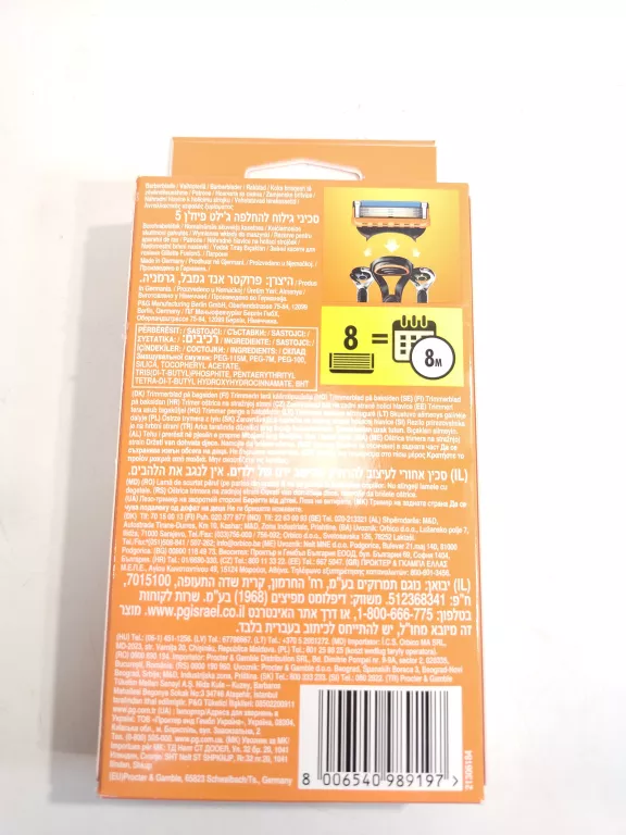 GILLETTE FUSION 5 WKŁADY NOŻYKI OSTRZA DO GOLENIA MASZYNKI ORYGINALNE 8 SZ