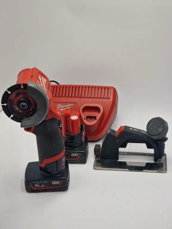 SZLIFIERKA KĄTOWA MILWAUKEE M12 FCOT + 2 AKUM 12V 6.0AH + LADOWARKA