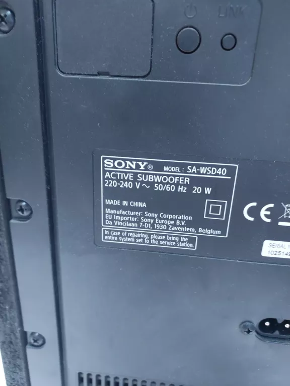 SOUNDBAR SONY HT-SD40 CZARNY 2.1-KANAŁOWY BLUETOOTH