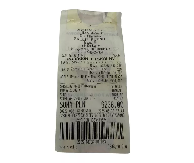 TELEFON IPHONE 16 PRO MAX GW DO 06.2026R.