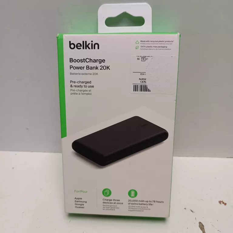 BELKIN POWERBANK 20 000MAH 15W USB-A/USB-C CZARNY