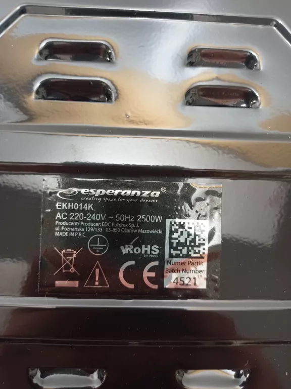 KUCHENKA ELEKTRYCZNA ESPERANZA EKH014K