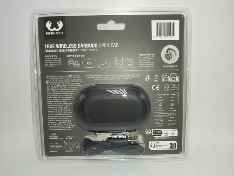 SŁUCHAWKI BLUETOOTH FRESH 'N REBEL CZARNE OPEN EAR KOMPLET