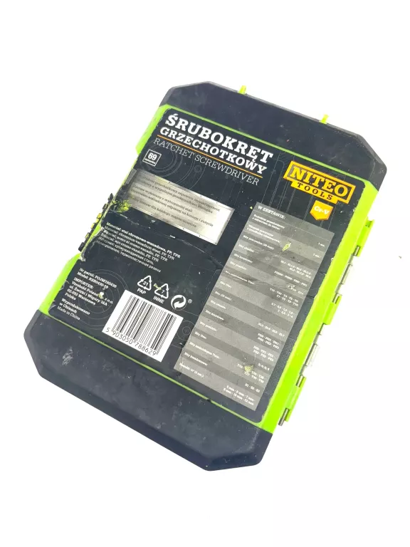 ŚRUBOKRĘT GRZECHOTKOWY NITEO TOOLS CR-V Z ZESTAWEM BITÓW
