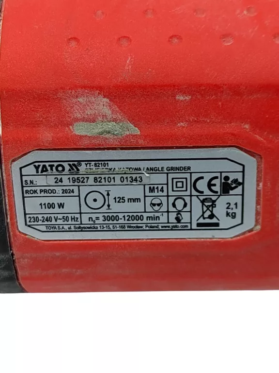 SZLIFIERKA KĄTOWA YATO YT-82101