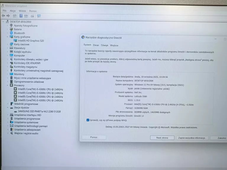 DELL LATITUDE 5580 I5/16GB RAM/512GB SSD