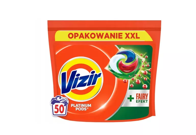 VIZIR PLATINUM PODS + FAIRY EFFECT KAPSUŁKI DO PRANIA, 50 SZT