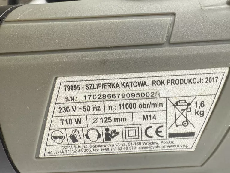 SZLIFIERKA KĄTOWA STHOR 79095 125MM 2OV 710W