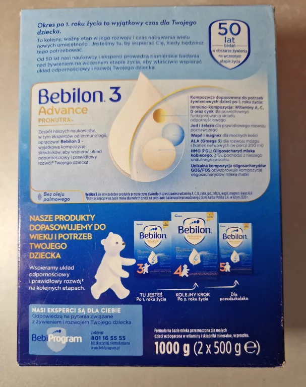 BEBILON 3 ADVANCE PRONUTRA JUNIOR PO 1 ROKU 1000 G
