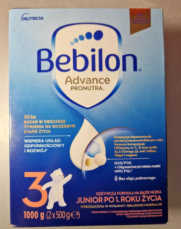 BEBILON 3 ADVANCE PRONUTRA JUNIOR PO 1 ROKU 1000 G