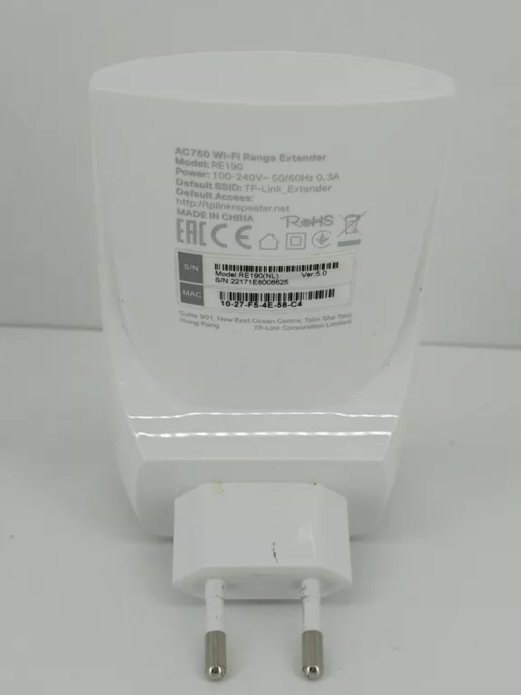 EXTENDER WZMACNIACZ REPEATER WIFI AC750 TP-LINK RE190 V5 750 MBPS ONEMESH