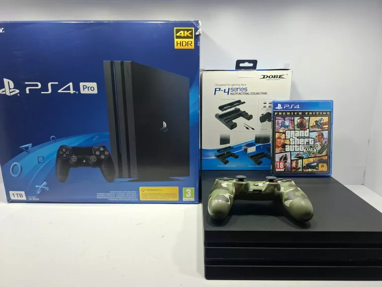 KONSOLA PS4 PRO ZESTAW Z 1 GRĄ I 2 PADAMI