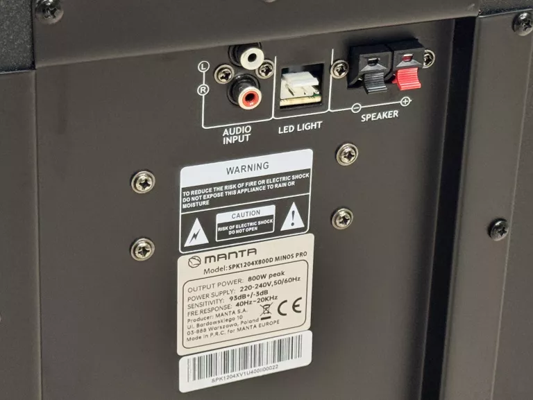 ZESTAW GŁOŚNIKÓW POWER AUDIO MANTA MINOS PRO 800W BLUETOOTH