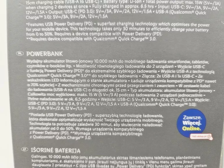 POWERBANK TRONIC 10000MAH
