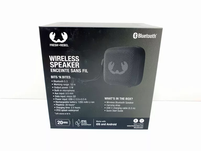 GŁOŚNIK PRZENOŚNY FRESH 'N REBEL WIRELESS SPEAKER CZARNY 2 W